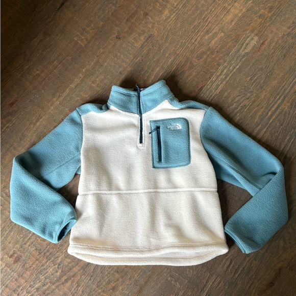 NWT NorthFace Sherpa Yumiori 1/4 zip blue/white Womens Large CAROLINA BLUE! - Picture 2 of 9